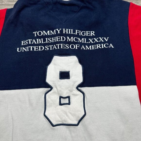 Tommy Hilfiger American Classics Flag Embroidered Polo Shirt Men's XXL RARE Y2K - Picture 9 of 15